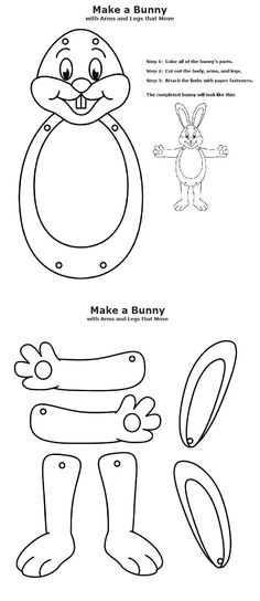 Easter Bunny to Color and Cut Out