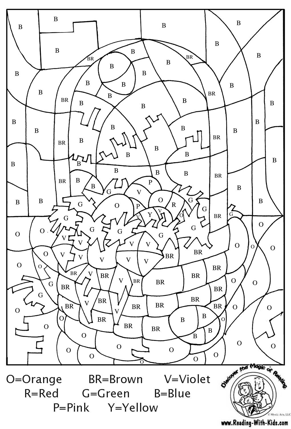 Easter Color by Numbers Coloring Pages