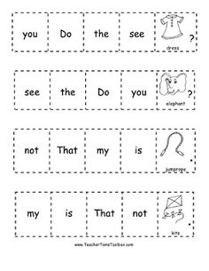 Free Sight Word Sentences