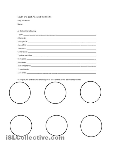 Map Skills Worksheets Middle School