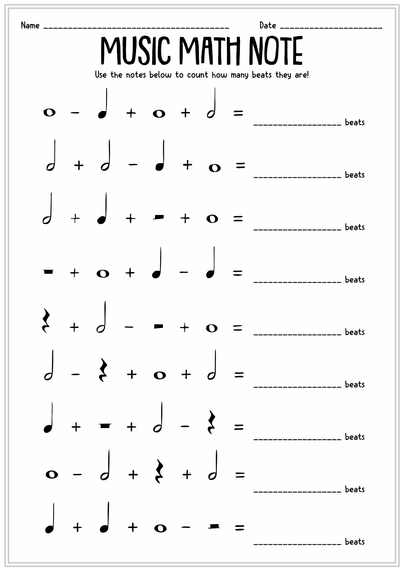 11 Music Theory Worksheets Note Value Free PDF At Worksheeto