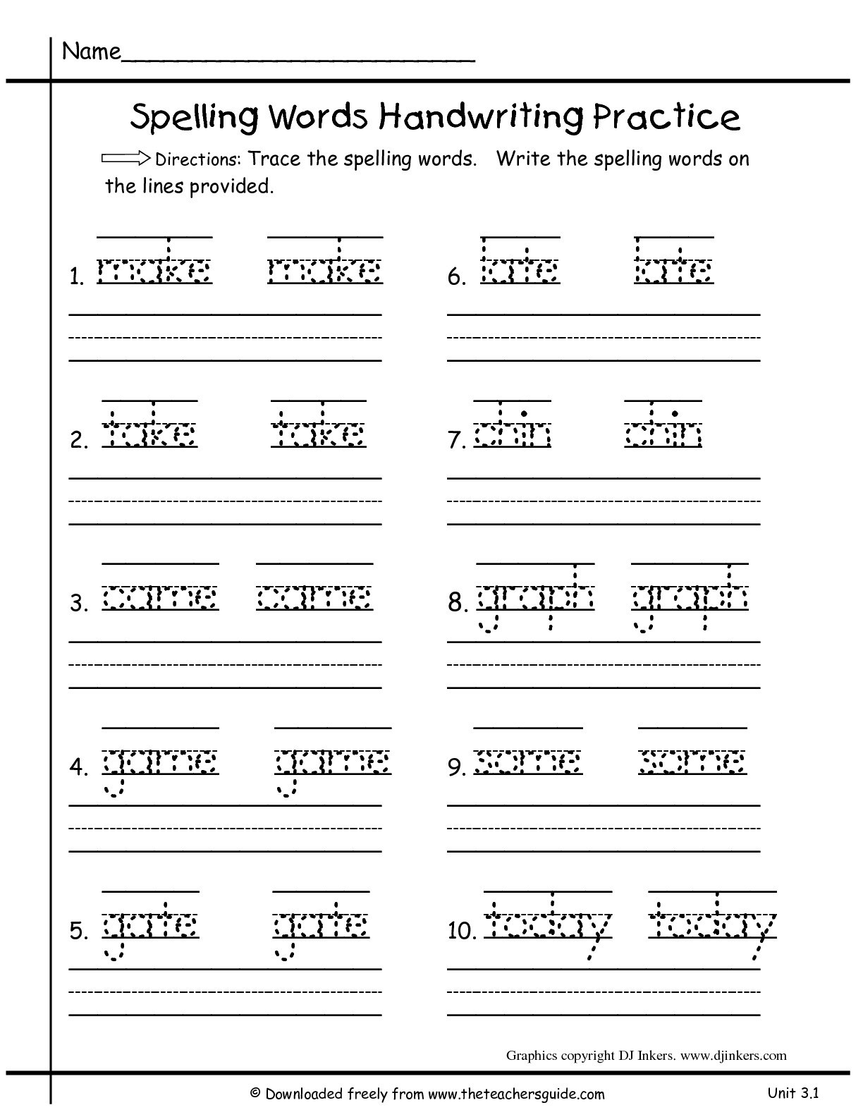 Printable First Grade Writing Worksheets