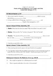 Sonnet Worksheet