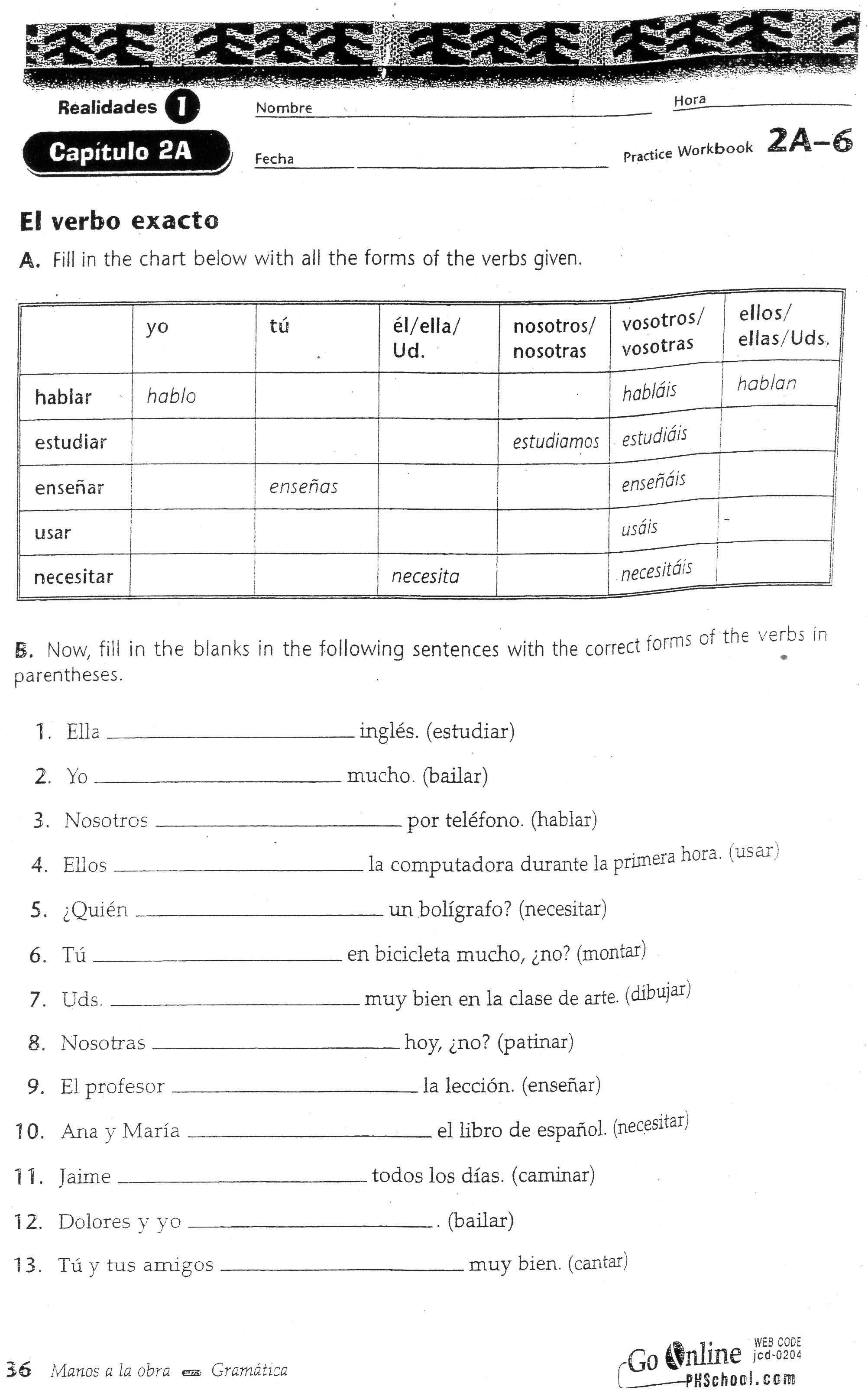 Verbo Ser Conjugation Chart