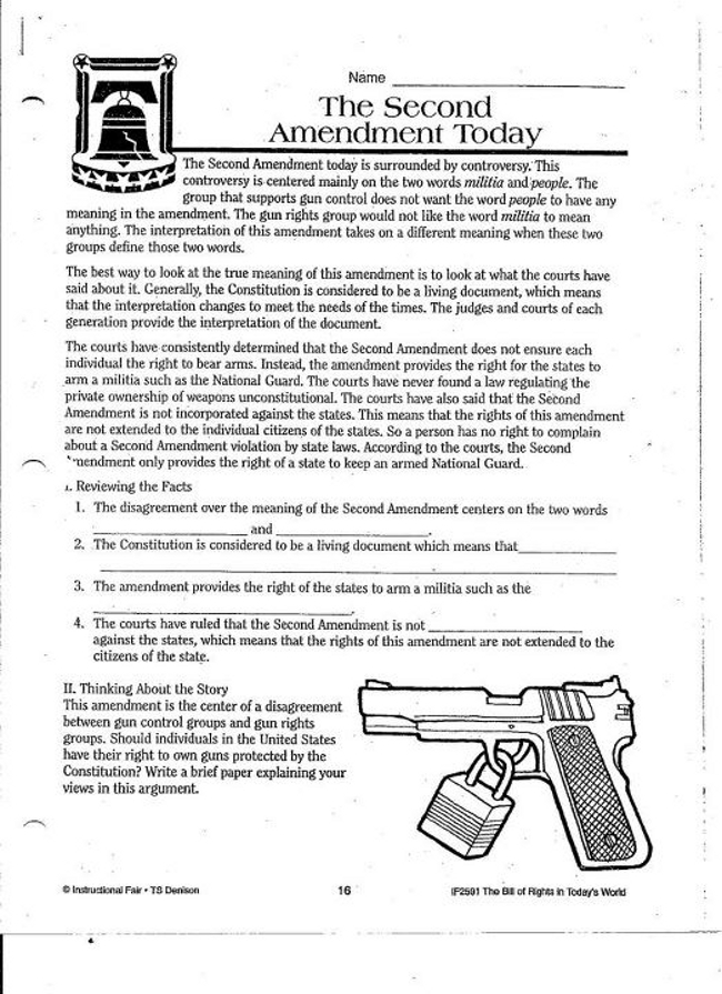 2nd Amendment Worksheet