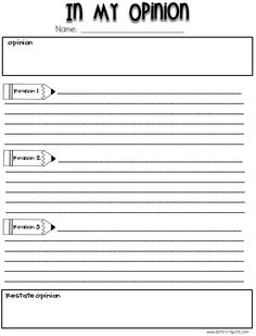 2nd Grade Opinion Writing Graphic Organizer