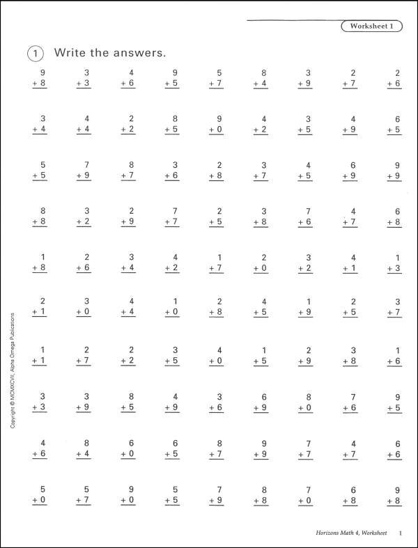 4th Grade Math Worksheet Packet