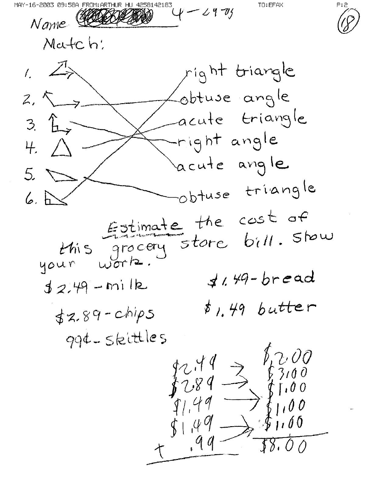 8th Grade Math Worksheets