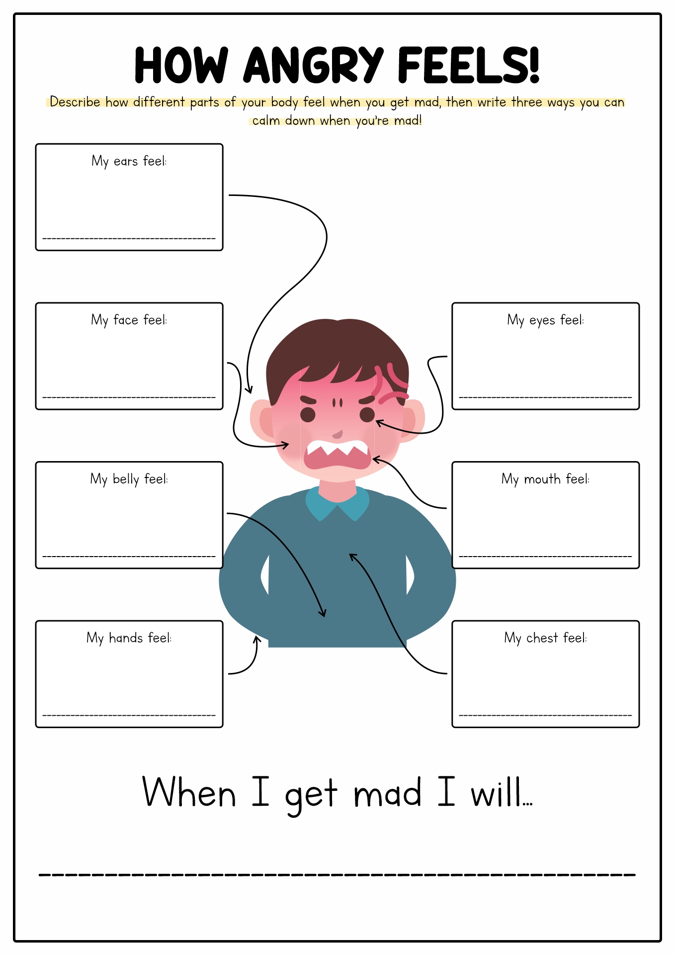 Free Printable Anger Worksheets For Adults