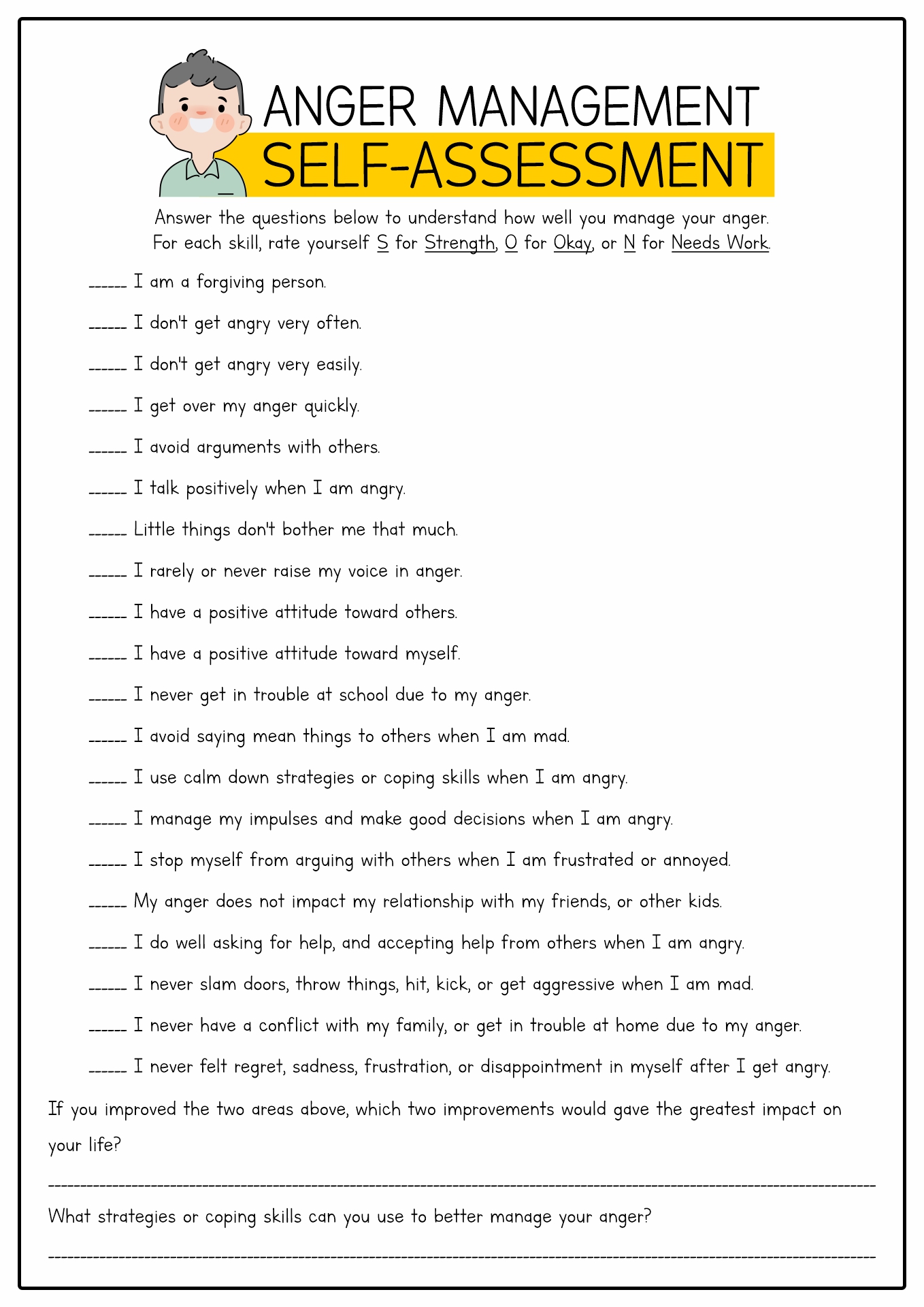 20 Anger Worksheets For Adults Free PDF At Worksheeto