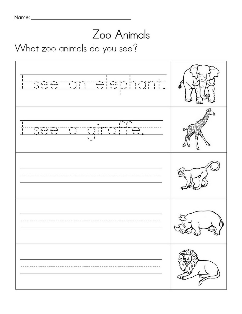 11 Best Images of Zoo Animal Worksheets - Zoo Animals Worksheets ...