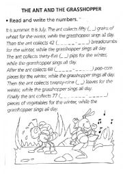 Ant and Grasshopper Printable Story