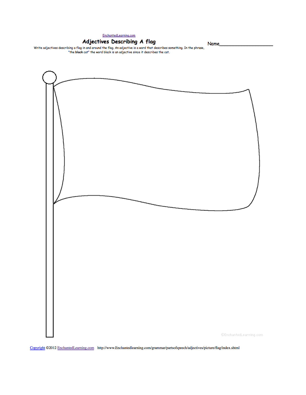 Blank American Flag Worksheet