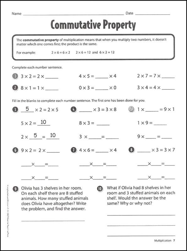 Commutative and Associative Properties Worksheets