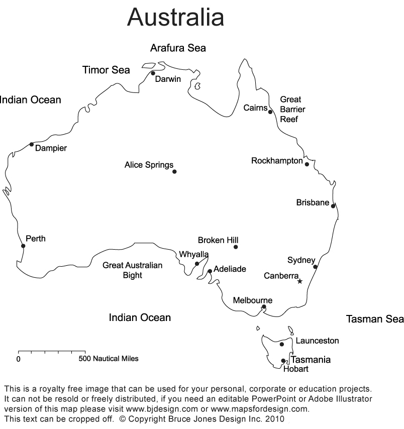 Free Printable Map of Australia for Kids