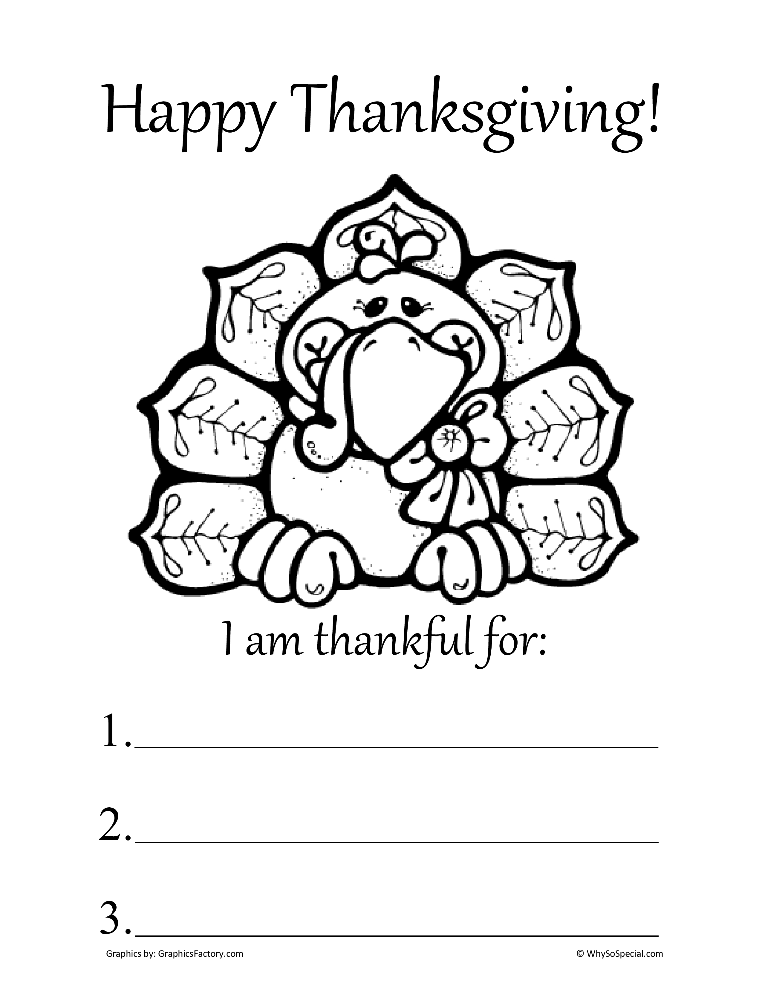 I AM Thankful for Thanksgiving Worksheets