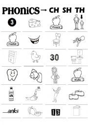 Phonics CH SH Th WH Worksheet