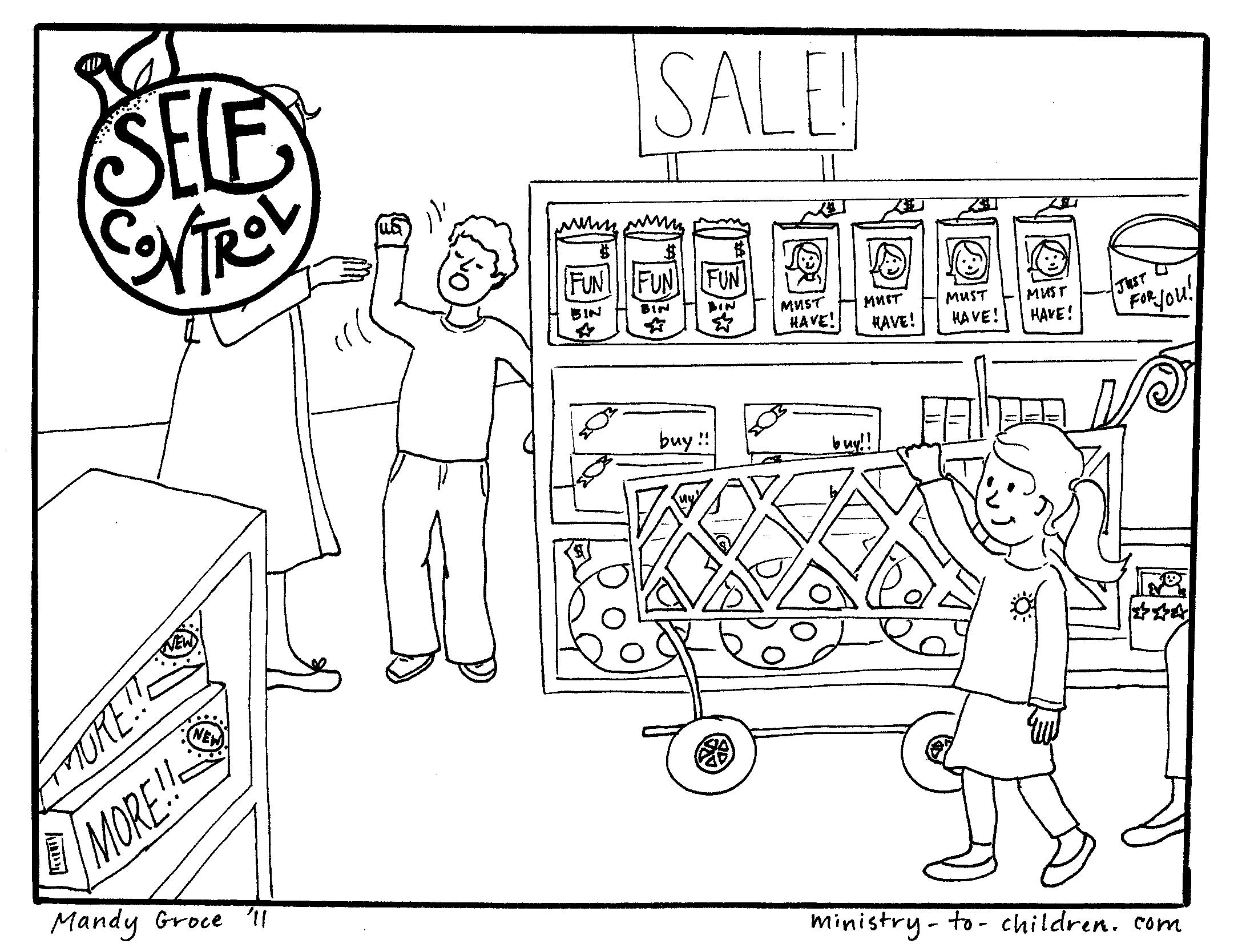 Self-Control Coloring Pages for Kids