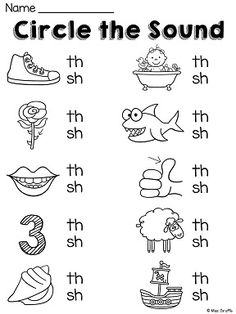 SH and Th Digraph Worksheets