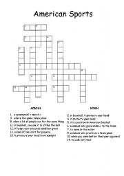 Sports Crossword Puzzle Worksheet