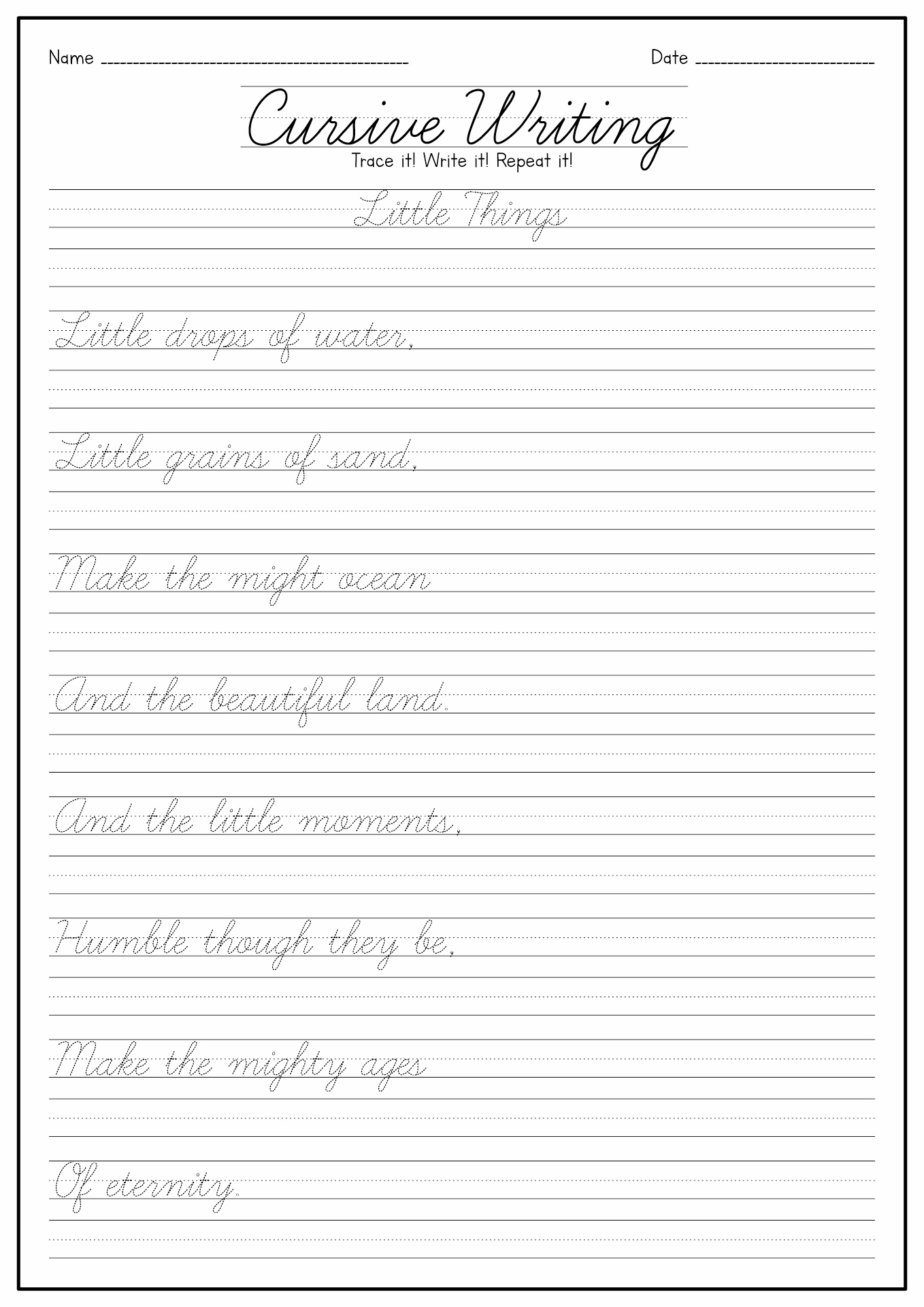 14 Best Images Of Cursive Tracing Words Worksheets Worksheeto