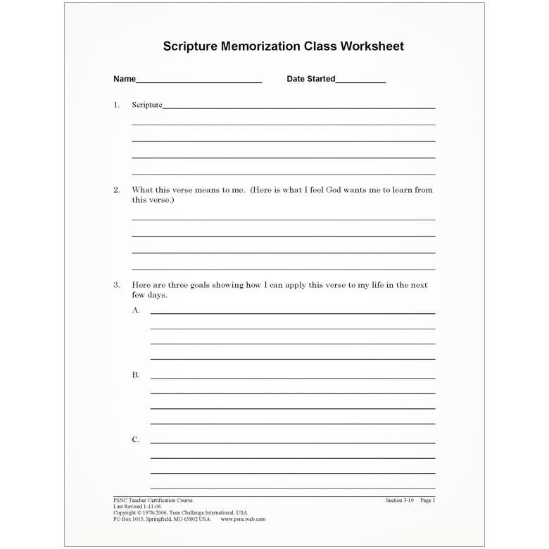 Drug Free Worksheets for Teens