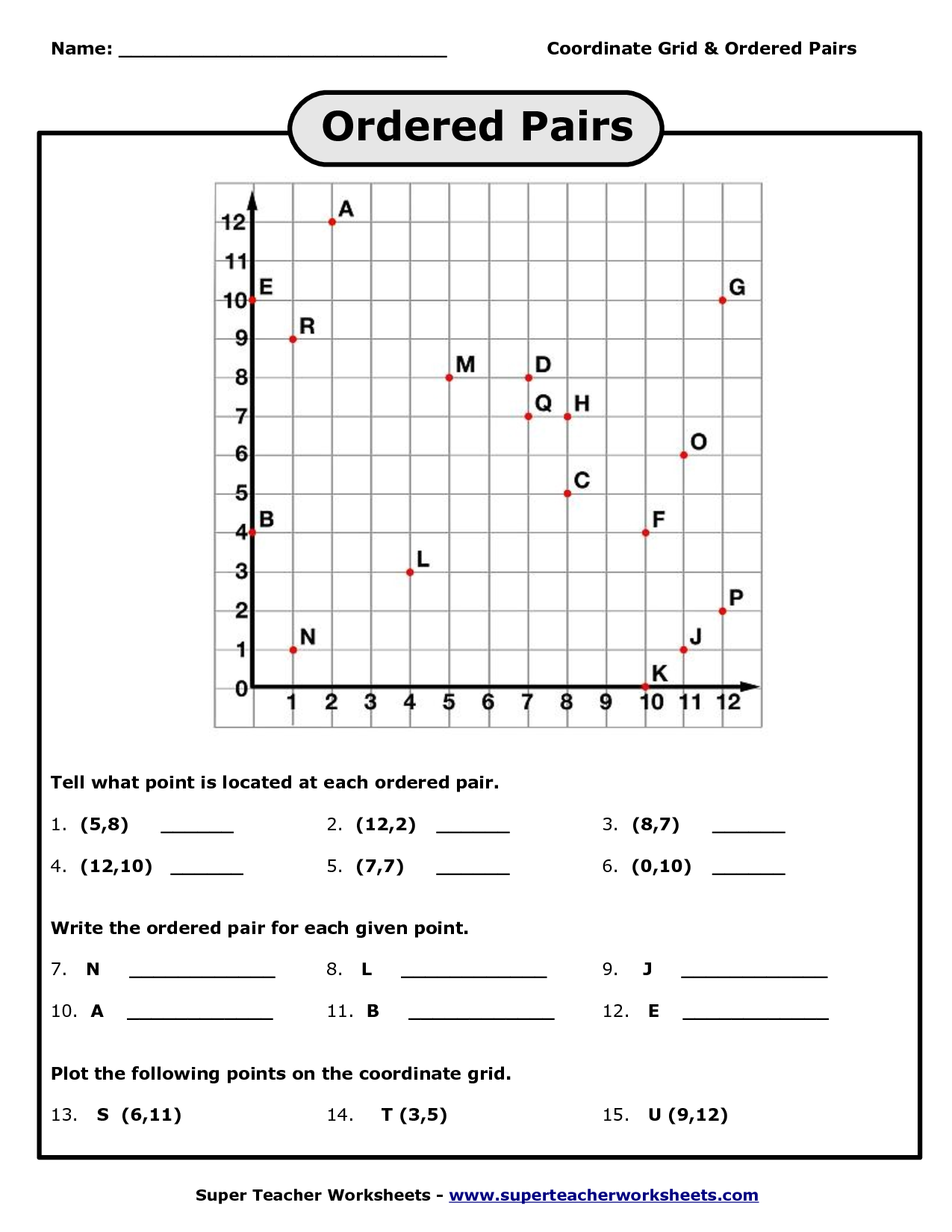 12 Coordinate Graphing Worksheets 5th Grade Worksheeto