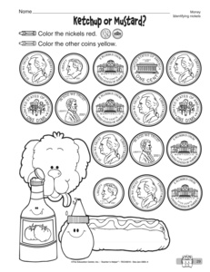 Identifying Nickels Worksheet