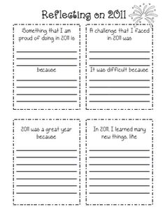 New Year Resolutions Worksheet