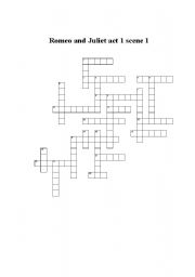 Romeo and Juliet Crossword Puzzle Answers