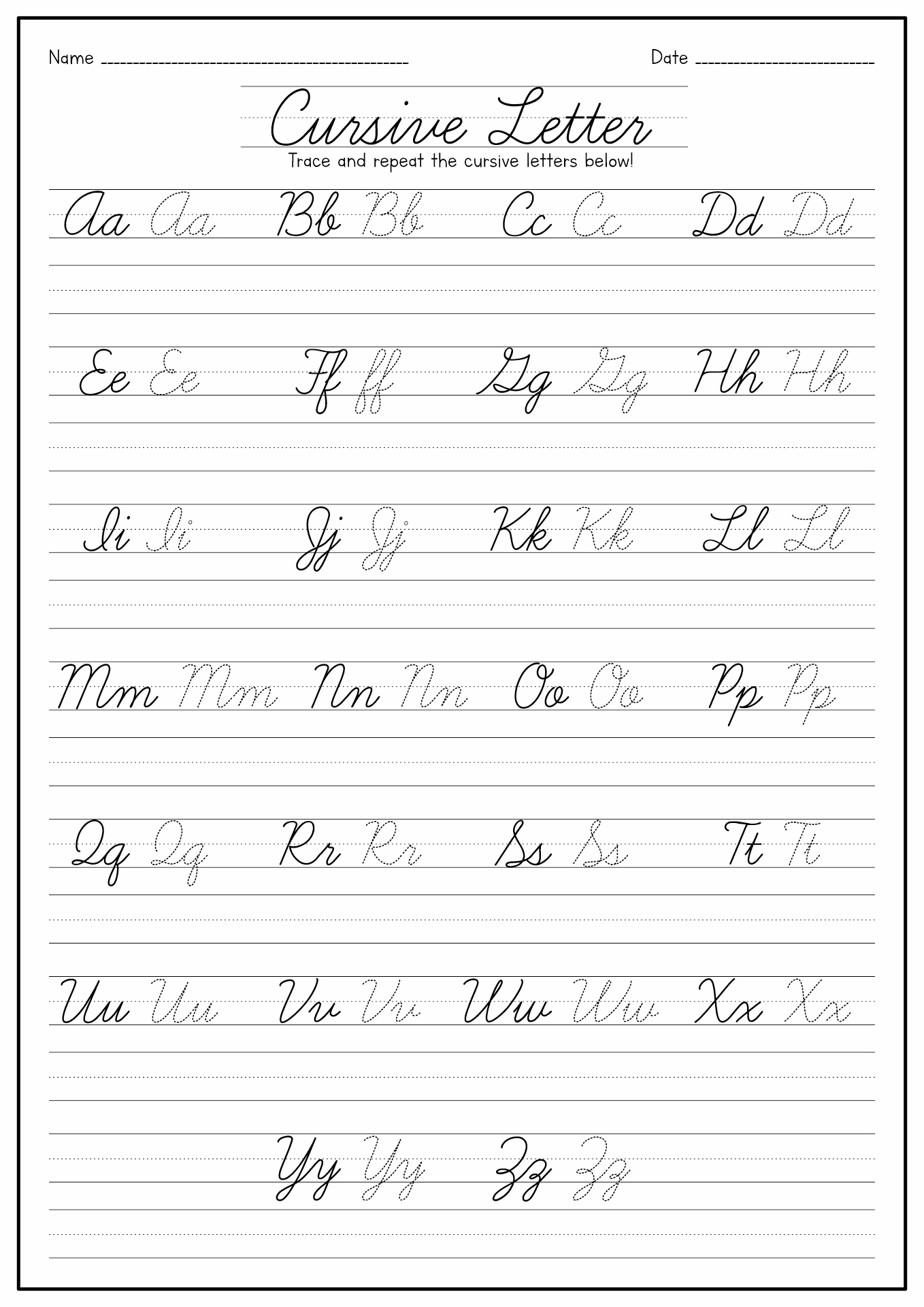 14 Cursive Tracing Words Worksheets - Free PDF at worksheeto.com