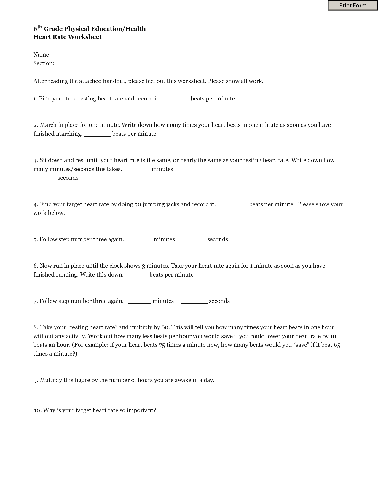 17 6th Grade Health Class Worksheet Worksheeto