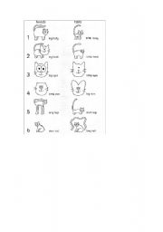 Animal Nose Matching Worksheet