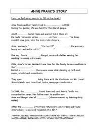 Anne Frank Timeline Worksheet