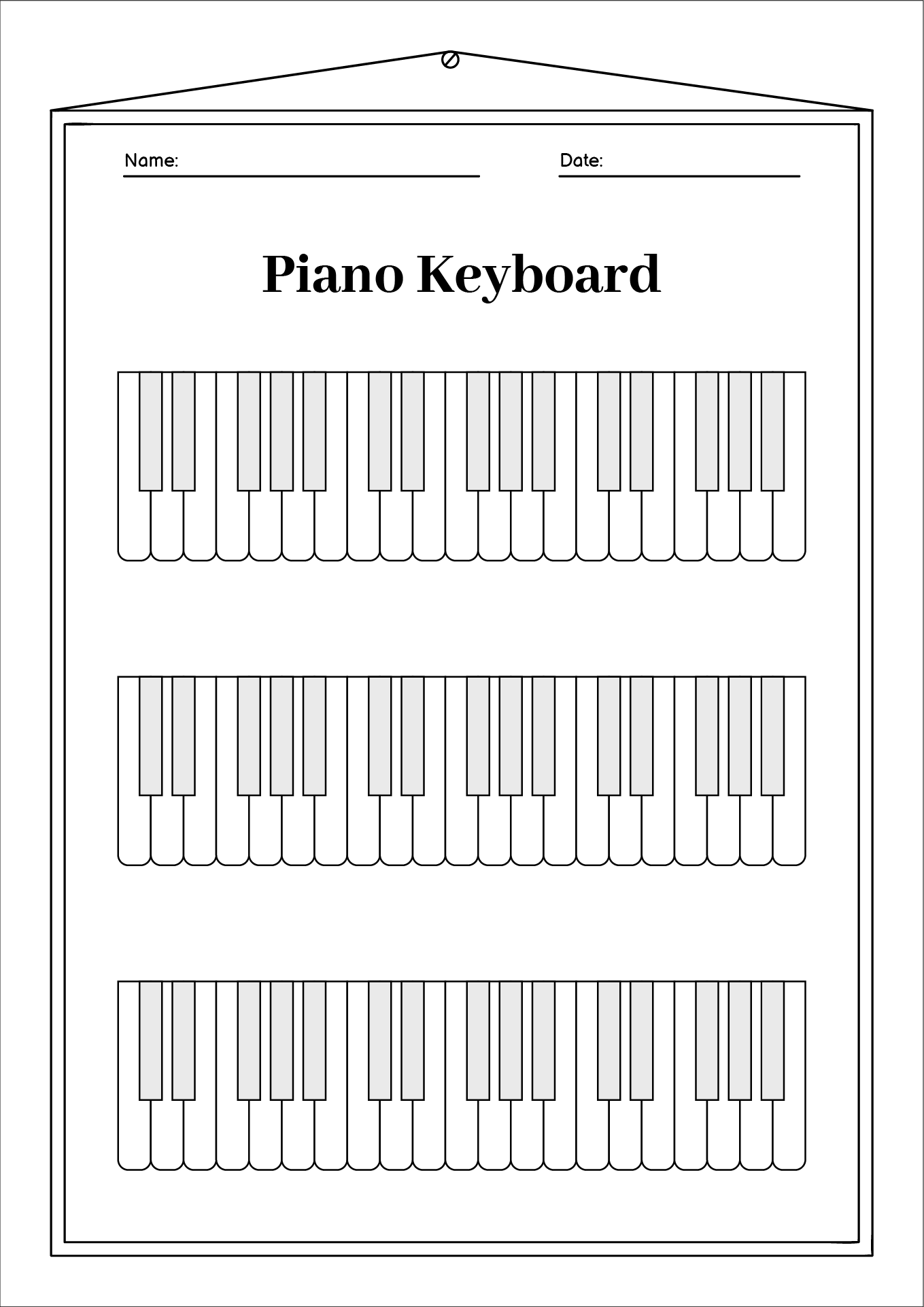 Blank Piano Keyboard Diagram