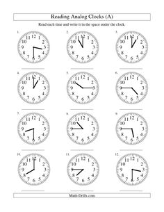 Clock Worksheets 5 Minute Intervals