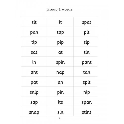 Jolly Phonic Word Lists