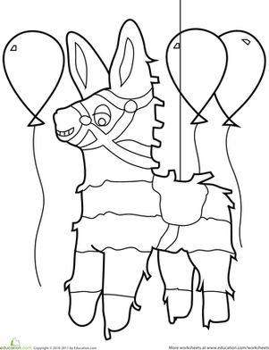 Mexican Pinata Coloring Page