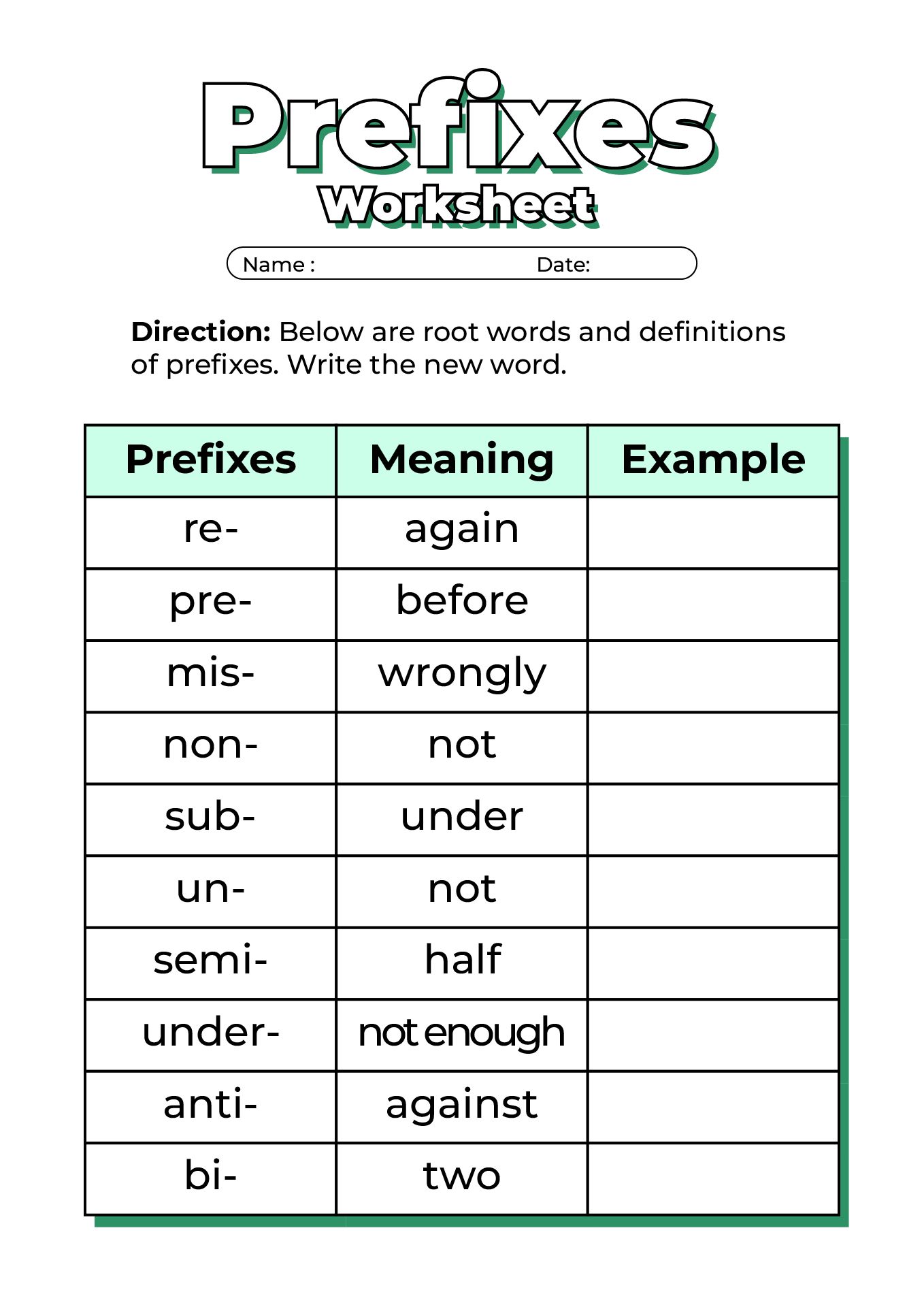 15 Prefixes Suffixes Printable Worksheets Free Worksheeto