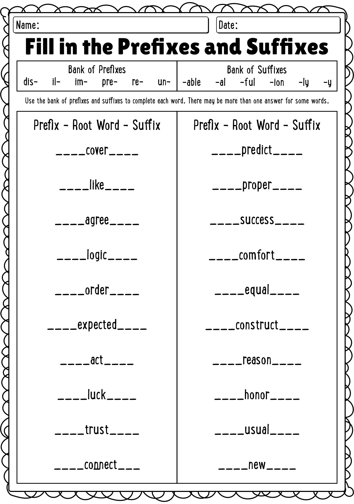 15 Roots Prefixes And Suffixes Worksheets / worksheeto.com