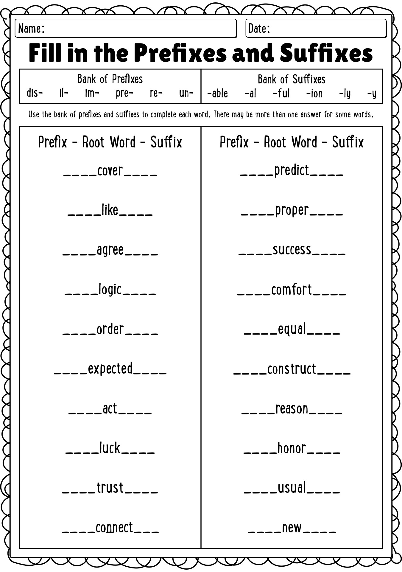 15 Roots Prefixes And Suffixes Worksheets Worksheeto