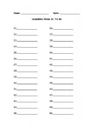 Writing Numbers 1-100 Worksheet