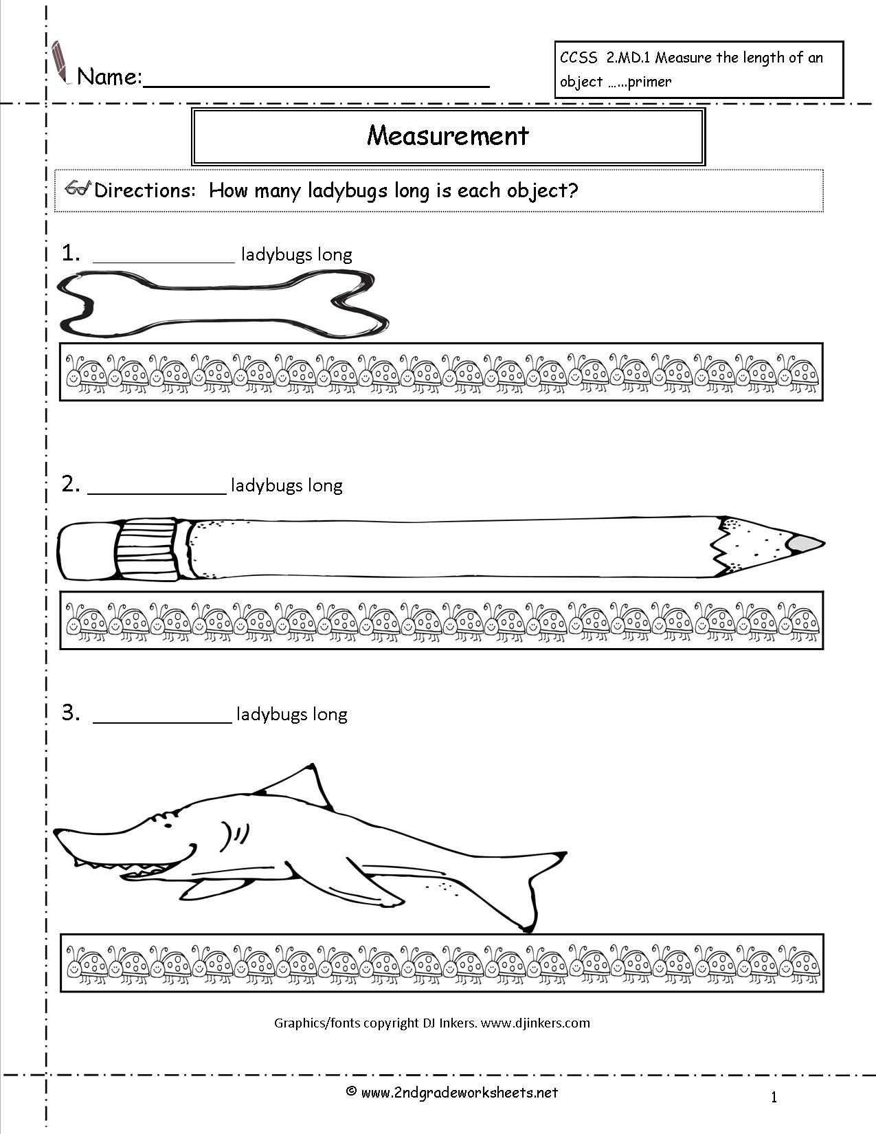 Measurement Worksheets Grade 2