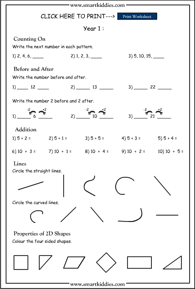 Patterns and Algebra Worksheets