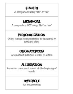 Poems with Similes Metaphors Personification and Hyperbole