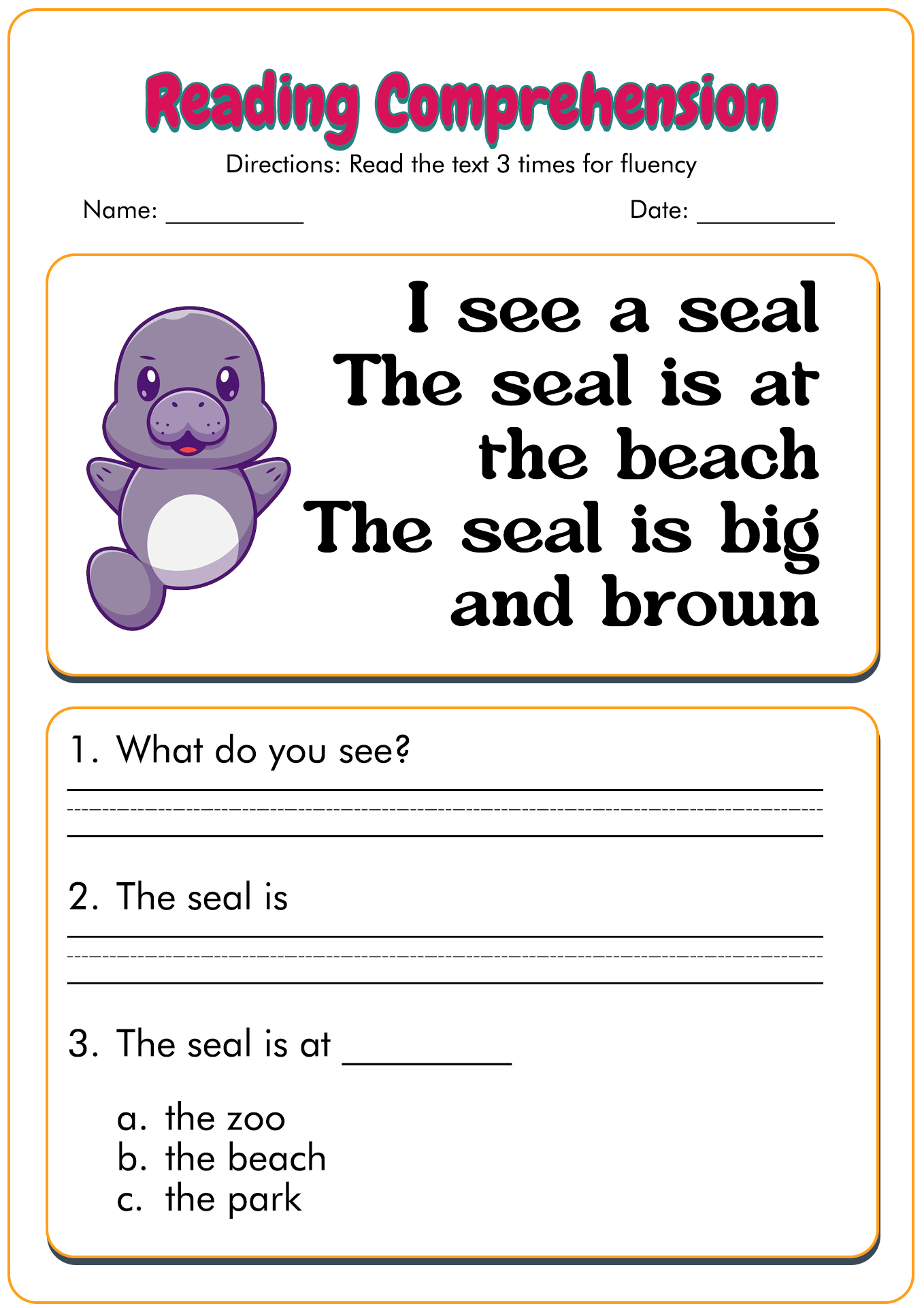 Reading Worksheets 3rd Grade Writing