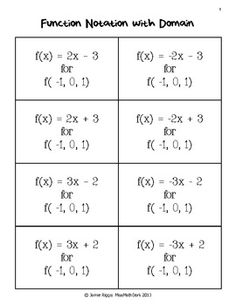 Set Up Function Notation