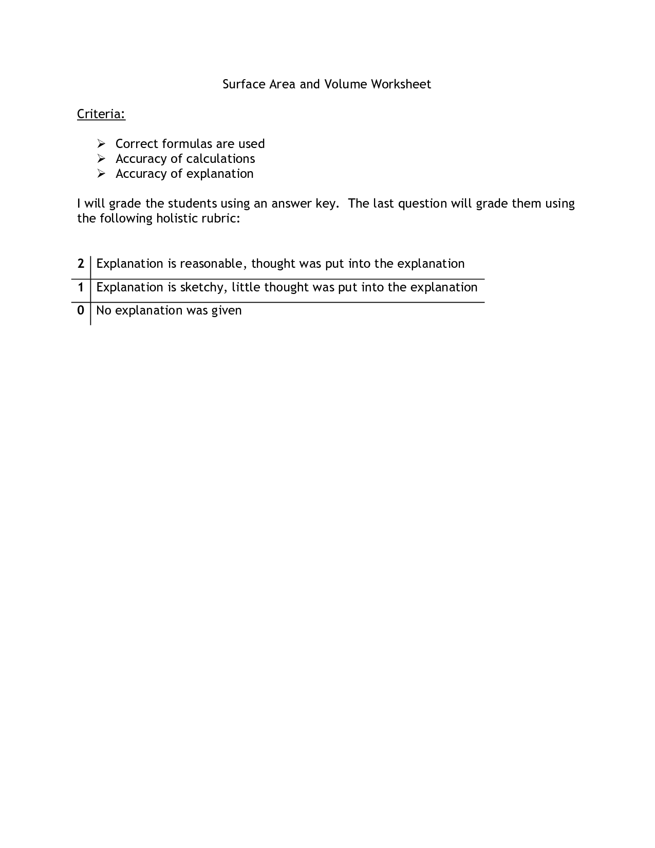 Surface Area Rectangular Prism Volume Worksheet