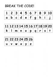 Alphabet Number Code 1 26