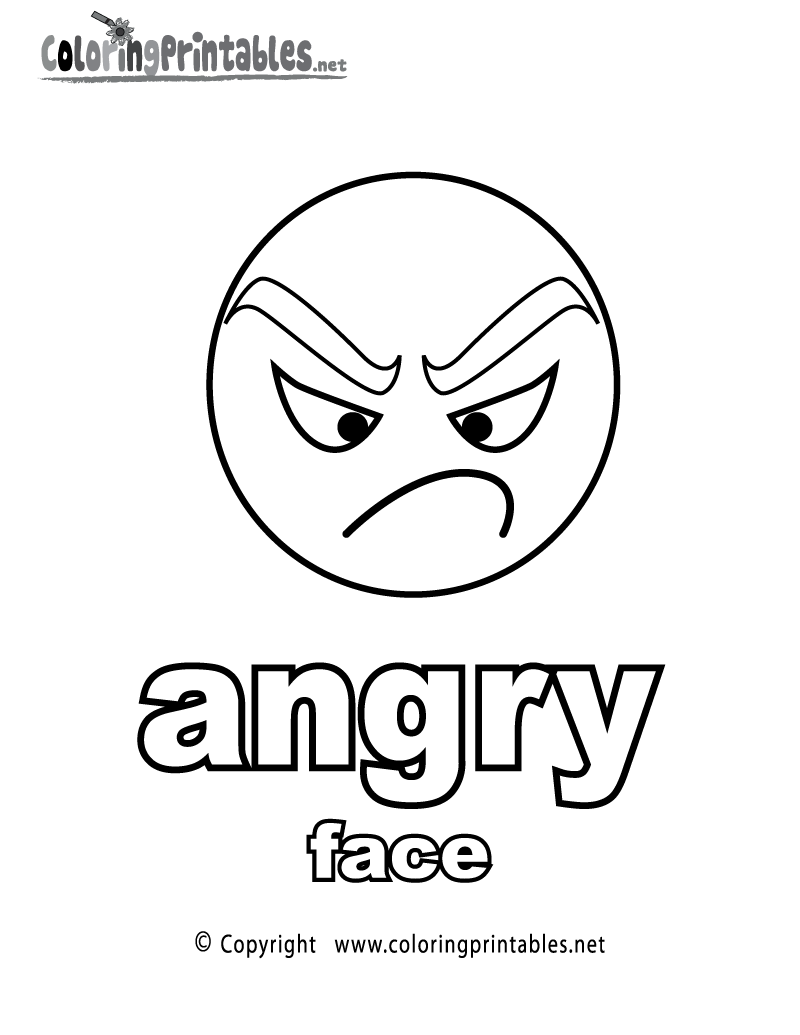 Angry Face Coloring Page